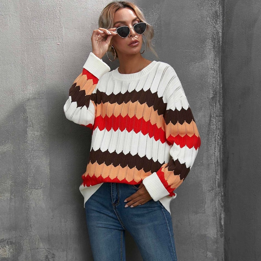 KYLEE Striped Knit Sweater